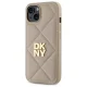 Dkny iPhone 14 vāciņš Quilted Stack Logo, bēšs