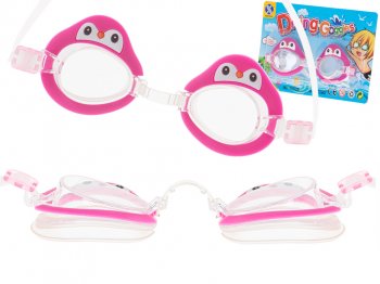 Bērnu Peldēšanas Niršanas Rozā Brilles ar Pingvīniem | Kids Swimming Diving Goggles Glasses Pink Penguins