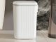 Hanging Kitchen Waste Bin with Lid for Cabinet Door 9L, White