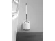 Silicone Toilet Brush with Holder, Wall-Mounted/Freestanding, White/Grey