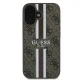 Guess 4G Printed Stripes MagSafe vāciņš iPhone 16 Plus, brūns
