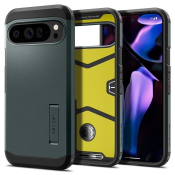 Google Pixel 9 Pro XL Spigen Tough Armor Case Cover, Green | Telefona Vāciņš Maciņš Maks Apvalks Bampers