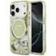 Guess IML Glitter Flowers Triangle MagSafe vāciņš iPhone 18 Pro Max / 17 Pro Max, zaļš