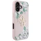 Чехол Guess Grained Roses Big 4G logo для iPhone 16 6.1\", розовый