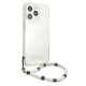Guess Pearl caurspīdīgs vāciņš iPhone 13 / 13 Pro ar pērļu piekariņu