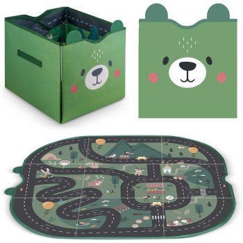 2-in-1 Toy Storage Box and Play Mat Nukido NK-408, Green