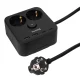 Huslog HUS1055 pagarinātājs ar tālruņa turētāju, 2x AC, 4x USB, 1.4m, melns