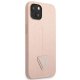Guess iPhone 13 mini vāciņš Saffiano Triangle Logo rozā