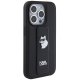 Karl Lagerfeld iPhone 14 Pro Max Case Gripstand Saffiano Choupette Pins, Black