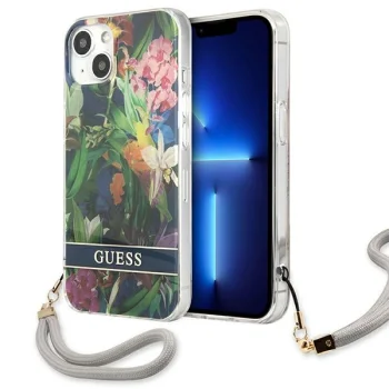 Apple iPhone 13 6.1'' Guess Flower Strap Case Cover (GUHCP13MHFLSB), Blue | Telefona Maciņš Vāks Apvalks Bampers
