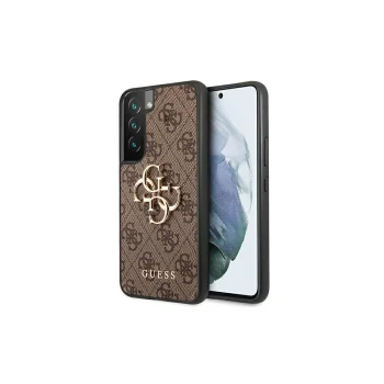 Guess GUHCS22S4GMGBR S901 S22 brūns cietais futrālis 4G Big Metal Logo | brown hardcase
