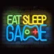 Forever Light PLEXI LED Neons EAT SLEEP GAME, Daudzkrāsains