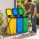 Atkritumu šķirošanas statīvs MultiGarden 3x120 l ar vākiem