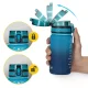 Мотивационная спортивная бутылка для воды 4Fizjo Tritan 500 мл, синяя