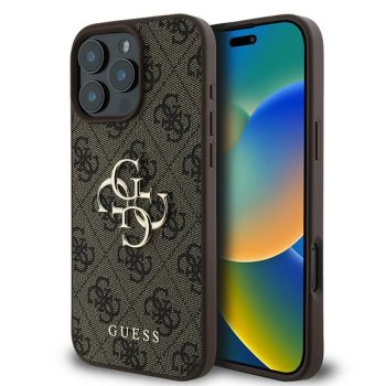 Guess iPhone 16 Pro Case 4G Big Logo, Brown