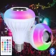 LED Lampa E27 Gaismeklis Apgaismojums ar Bluetooth Skaļrunis + Pults | LED Lamp Light with Bluetooth Speaker