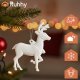 Елочные игрушки Ruhhy - олени, 9 шт., белые с блестками