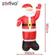 Piepūšams Ziemassvētku vecītis Zortiva ar LED apgaismojumu 180 cm IP44