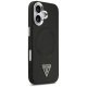Guess iPhone 17 vāciņš PU Leather Case Triangle Logo MagSafe, melns