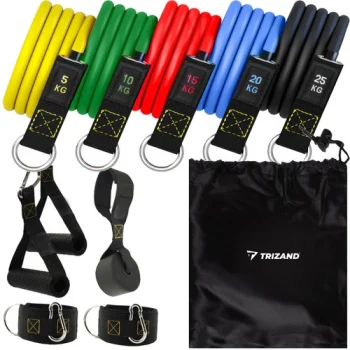 Комплект Лент с Креплениями для Фитнеса TRIZAND, 5 штук | Set of Elastic Fitness...