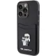 Karl Lagerfeld iPhone 15 Pro vāciņš Saffiano Cardslot Karl&Choupette, melns