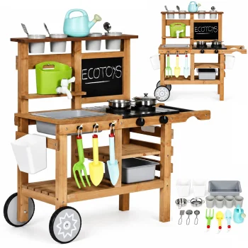 Детская садовая грязевая кухня ECOTOYS с меловой доской и...