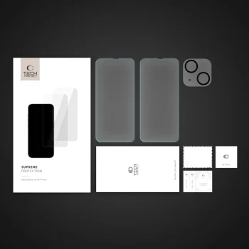 Комплект защитных стекол Tech-Protect Supreme для iPhone 14 (2+1 шт.)