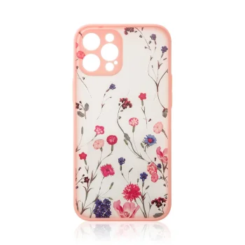 Vāciņš iPhone 12 Pro Max ar ziedu rakstu Design Case, rozā