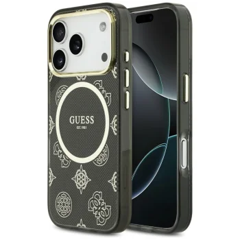 Чехол Guess IML Peony Dot MagSafe для iPhone 17 Pro, Черный