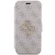 Apple iPhone 15 Pro Max 6.7\" Guess 4G Metal Logo Book Case Cover, Pink