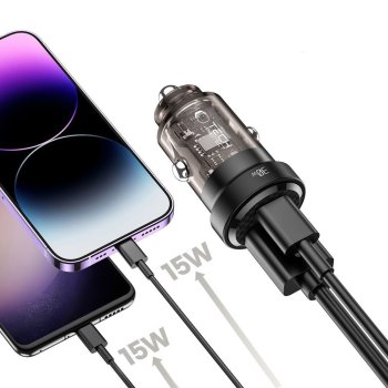 Tech-Protect CC30W автомобильное зарядное устройство USB-C PD 30W / USB-A QC 3.0 -...