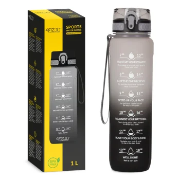 4FIZJO Motivational Water Bottle 1 L, Grey