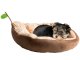 Soft Plush Pet Bed for Dogs and Cats, Leaf Shape, Brown