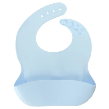 Silicone Tableware Set for Kids, 4 Pieces, Bear, Blue