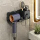 Настенный держатель для фена с отделениями, черный