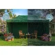 Plonos dārza paviljons ar 3 sienām 3x6m, zaļš
