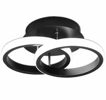 Griestu Lampa Gaismeklis LED Lustra 20W, Melna | Chandelier Ceiling Light Lamp