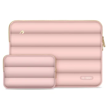 Tech-Protect Puffy 13-14" portatīvā datora soma ar maciņu, rozā