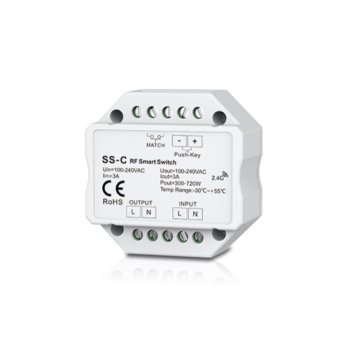 Умный RF Выключатель SS-C 100-240V 6A Push-Key для LED и Галогенных Ламп