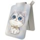 Nimmy New Big-Eye Cute Pets 2.0 Cat magnētiskais maciņš ar telefona statīvu, pelēks