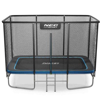 Taisnstūra dārza batuts 12x8ft 366x244cm ar tīklu un kāpnēm Neo-Sport