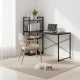 Modernhome datorgalds ar plauktu 120x60 cm, melns