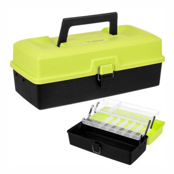 Рыболовный ящик для снастей Trizand 33 см, зелено-черный