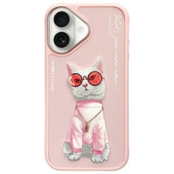Nimmy Glasses Cool Cat vāciņš iPhone 16, Rozā