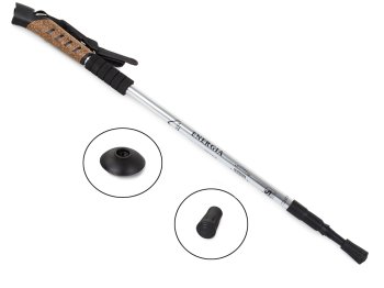 Silver Nordic Walking Pole with Cork Handle (1 pc)