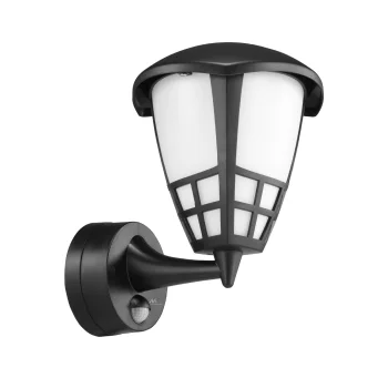 Āra sienas lampa Maclean MCE518 B 1xE27 ar kustības sensoru IP65, melna