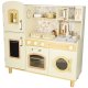 Kids Wooden Play Kitchen with Sound, Light and Water Faucet, 90 cm, Beige