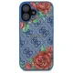 Чехол Guess для iPhone 16 6.1\" 4G Flowers Print MagSafe, GUHMP16SP4ROPEMCB, синий