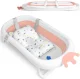 Ricokids RK-280 saliekamā bērnu vanniņa ar spilvenu, balta/rozā