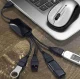 USB хаб на 4 порта разветвитель USB 2.0 High Speed для ПК и ноутбука, черный